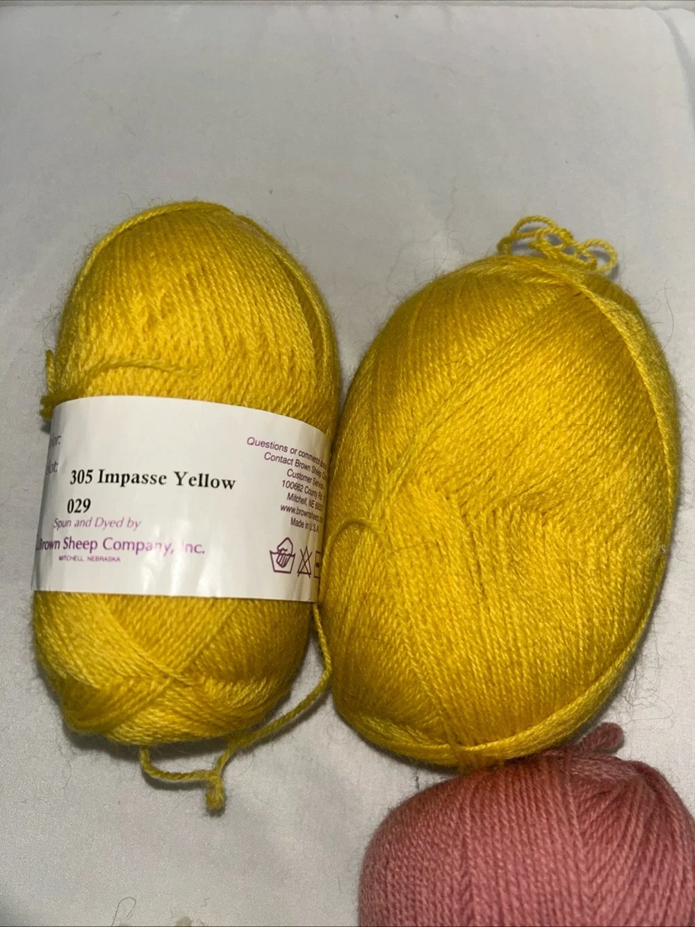 Brown Sheep Nature Spun Fingerling Weight Wool Lot Of 4 Yellow Pink Please Aran